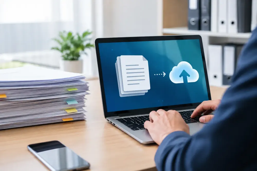 Documentos fiscales digitales organizados para consulta entre áreas administrativas