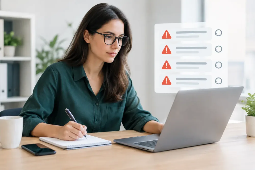 Equipo administrativo documentando incidencias recurrentes y acciones de seguimiento