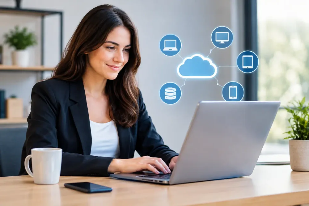 Equipo administrativo revisando usuarios, licencias y renovaciones de software empresarial