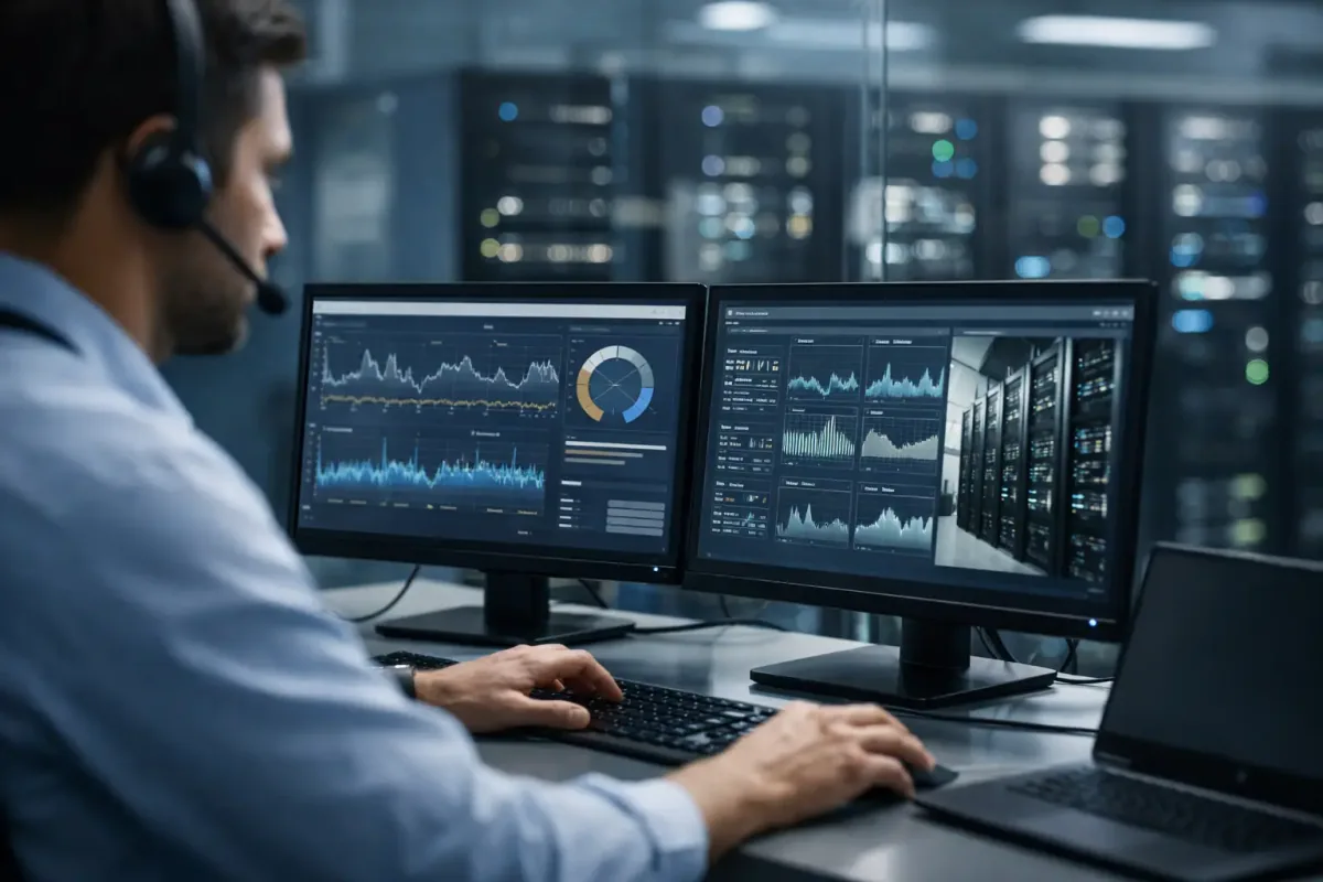 Monitoreo proactivo de servidores con alertas, respaldos, capacidad, seguridad y continuidad operativa empresarial