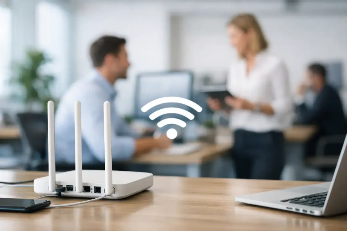Red WiFi para oficinas con puntos de acceso, cobertura, seguridad y soporte empresarial